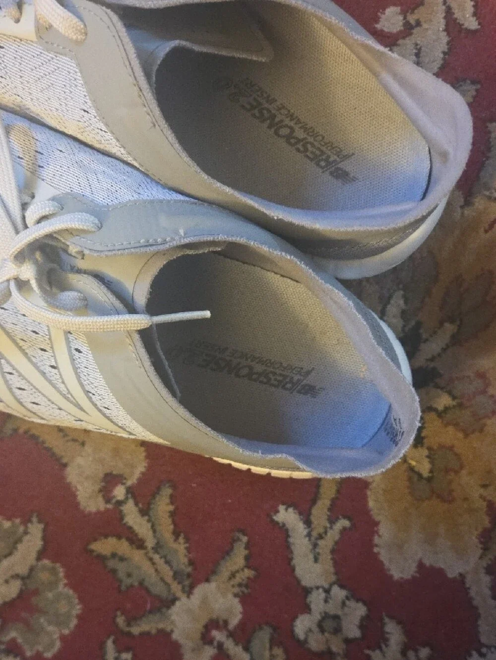 New Balance Light Gray Knit Athletic Sneakers